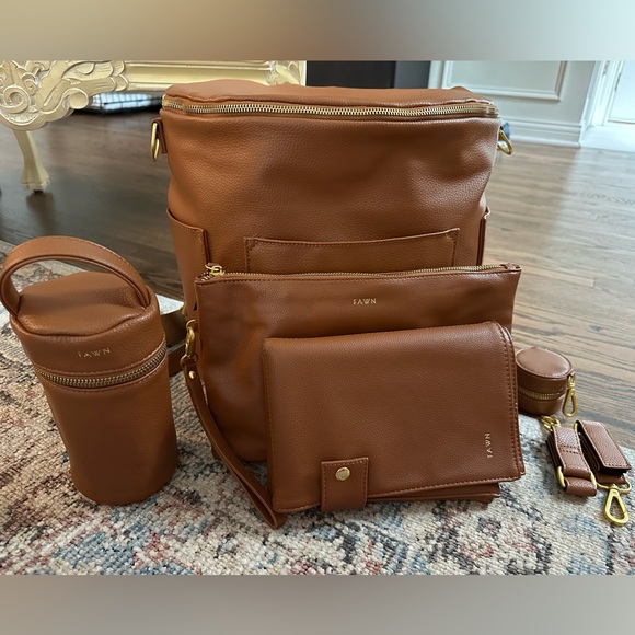 Fawn Design Original Diaper Bag bundle in brown - Picture 2 of 8